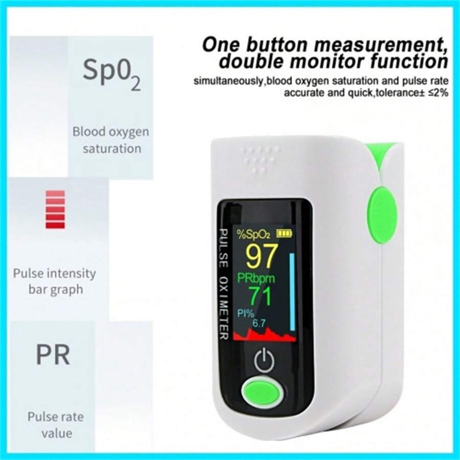 Fingertip Pulse Oximeter🔥 – Portable SpO2 & O2 Monitor for Home or Sport