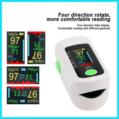 Fingertip Pulse Oximeter🔥 – Portable SpO2 & O2 Monitor for Home or Sport