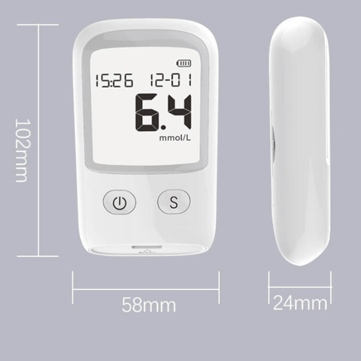 Glucose Monitor Kit – LCD Display, 25 Test Strips & 25 Lancets Included